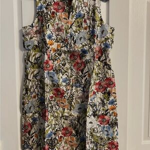J. Jill Linen Dress with Multicolor Floral Print